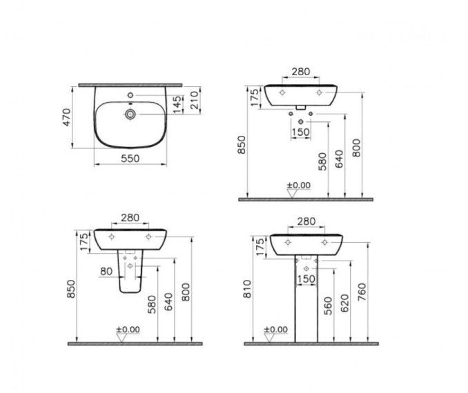 Lavabo VITRA ZENTRUM 55x47cm (5632L003-0001) Lavaboi Vitra 5632L003-0001 Madras doo Beograd