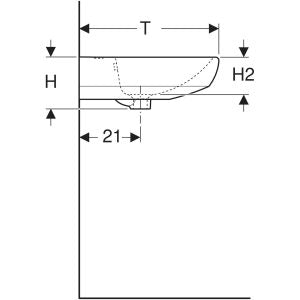 LAVABO ZIDNI SELNOVA 600X480 GEBERIT 500.305.01.7 Lavaboi Geberit 500.305.01.7 Madras doo Beograd