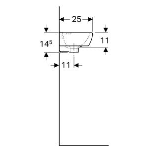 LAVABO ZIDNI SELNOVA COMPACT 450X250 sa površ. za odlaganje LEVO GEBERIT 500.318.01.5 Lavaboi Geberit Madras doo Beograd