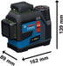 Linijski laser Bosch GLL 12V-100-33 CG 100m sa nosačem i 4x1.5V AA baterijama (0601065400) Linijski laser 360° BOSCH Madras doo Beograd