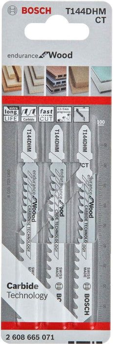 List ubodne testere za drvo T 144 DHM karbidne Endurance for Wood Bosch - pakovanje 3 komada - 2608665071 List ubodne testere BOSCH BOSCH-2608665071 Madras doo Beograd