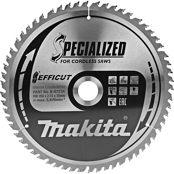 List za testeru od tvrdog metala EFFICUT Makita B-67234 List za testeru MAKITA Madras doo Beograd