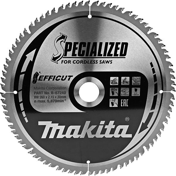 List za testeru od tvrdog metala EFFICUT Makita B-67240 List za testeru MAKITA Madras doo Beograd
