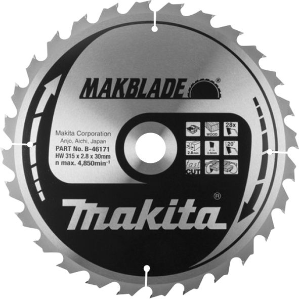 List za testeru od tvrdog metala, MAKBlade Plus, sa 28 zubaca Makita B-46171 List za testeru MAKITA Madras doo Beograd