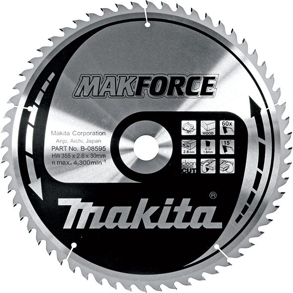 List za testeru od tvrdog metala, MAKForce, sa 60 zubaca Makita B-08595 List za testeru MAKITA Madras doo Beograd