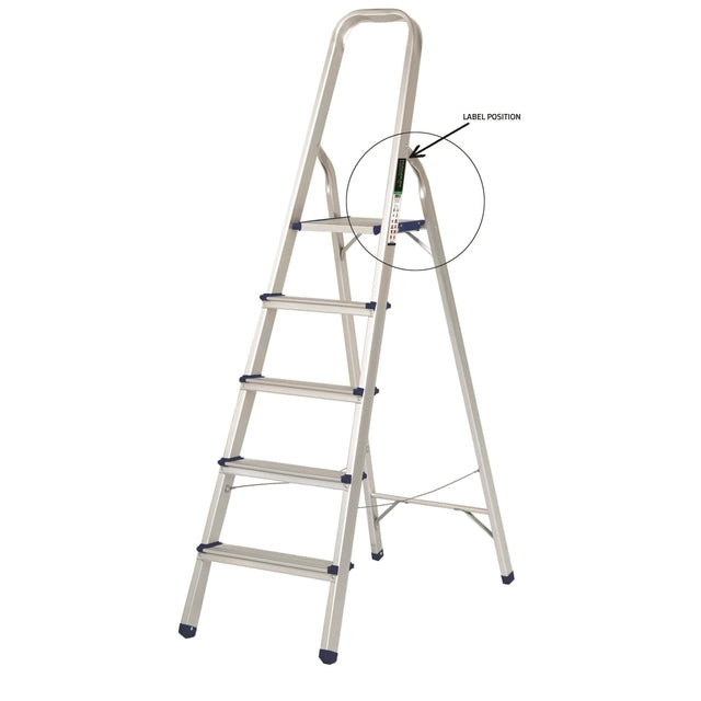 Merdevine kućne UNA , aluminijumske, 4+1 gazište MAGNUM alat Madras doo Beograd Madras doo Beograd