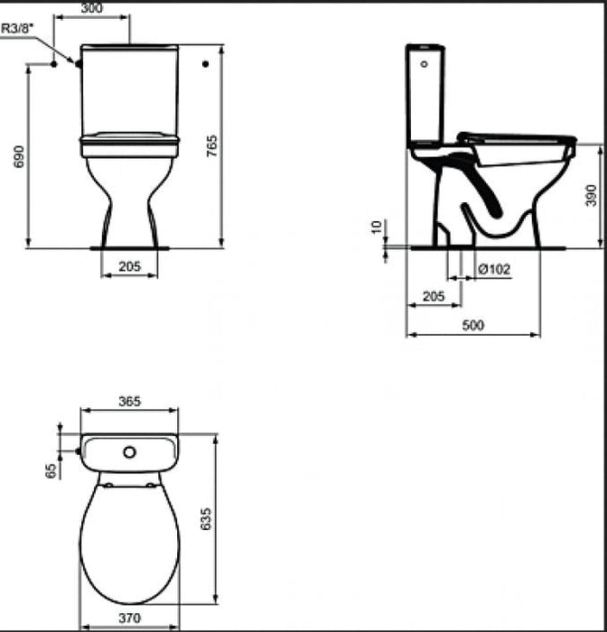 Monoblok IDEAL STANDARD ULYSSE sa WC daskom plastične šarke - simplon (W835801) Monoblokovi Ideal standard W835801 Madras doo Beograd