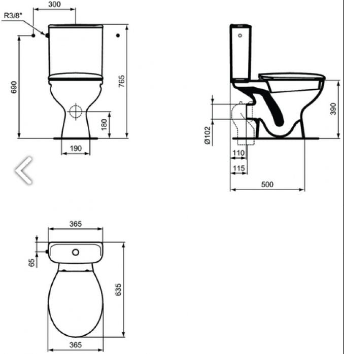 Monoblok IDEAL STANDARD ULYSSE sa WC daskom soft close baltik (W835701) Monoblokovi Ideal standard W835701 Madras doo Beograd