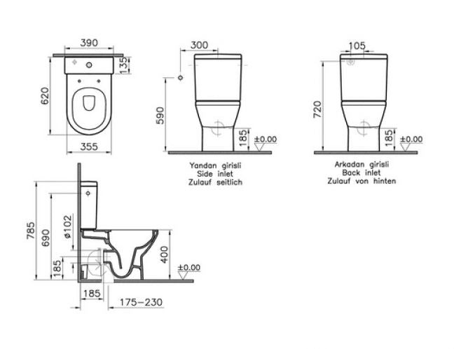 Monoblok VITRA INTEGRA RIMEX sa duroplast WC daskom (VMI20) Monoblokovi Vitra VMI20 Madras doo Beograd