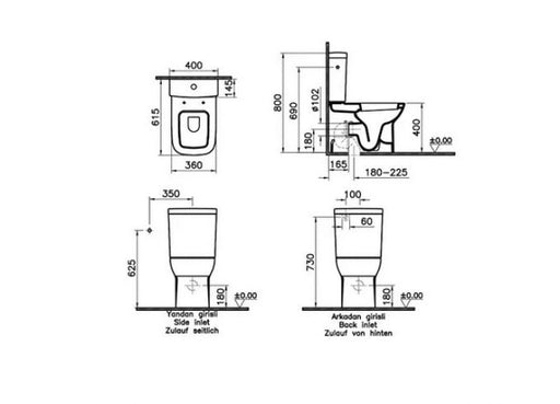 Monoblok VITRA S20 sa duroplast soft close WC daskom vario BTW (CVS21) Monoblokovi Vitra CVS21 Madras doo Beograd