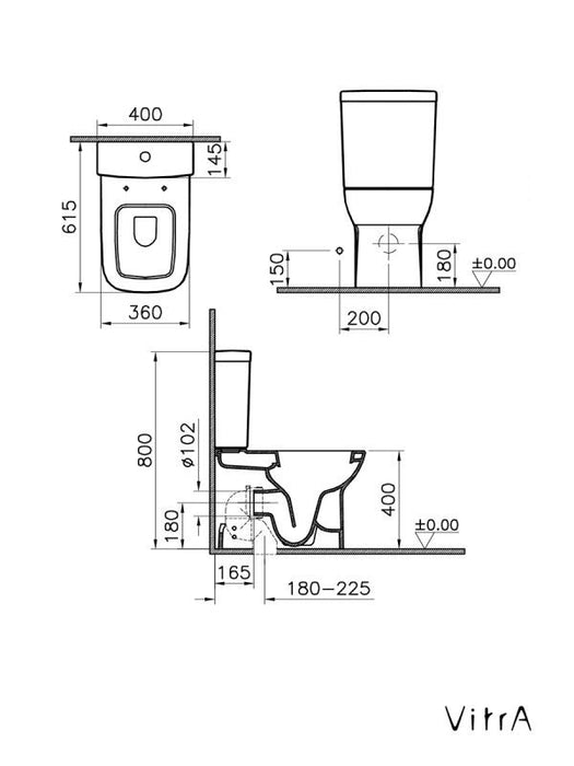 Monoblok VITRA S20 sa duroplast wc daskom vario BTW - bide funkcija Monoblokovi Vitra Madras doo Beograd
