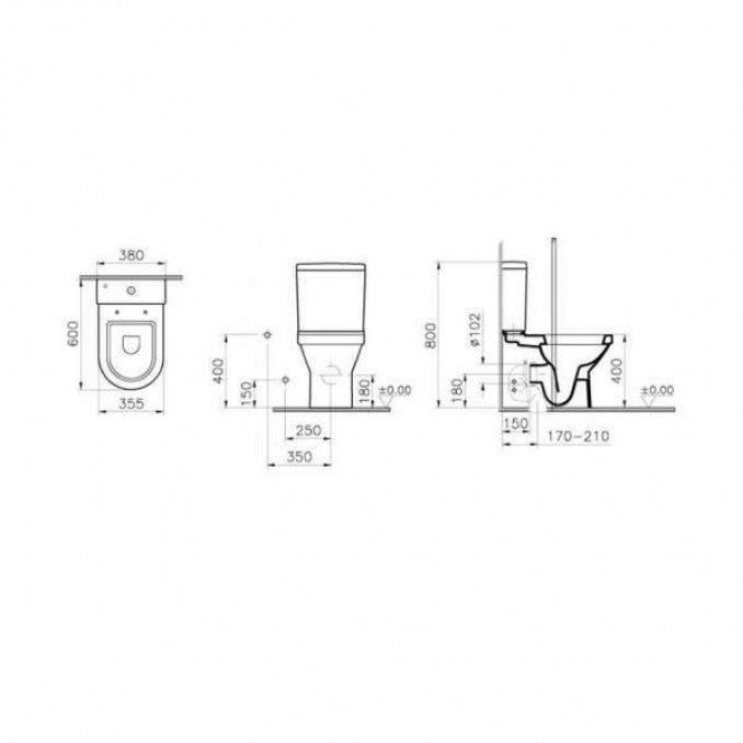 Monoblok VITRA S50 compact sa duroplast WC daskom (SVS52) Monoblokovi Vitra SVS52 Madras doo Beograd