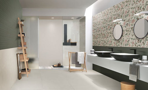 NOW bianco decoro waterflower 25x76 U10 0 (RGN-R9NA) Pločice Ragno Madras doo Beograd