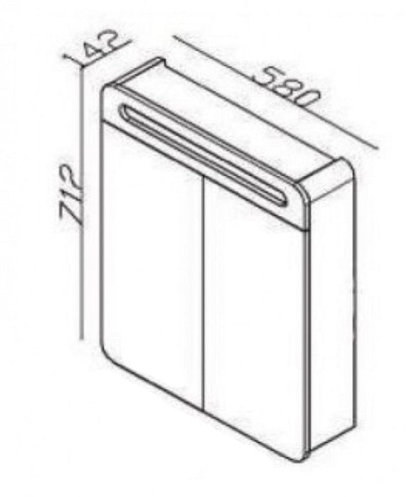 Ogledalo LINEART EFES 600 white (EFS0600W.MR) Ogledala LineArt EFS0600W.MR Madras doo Beograd