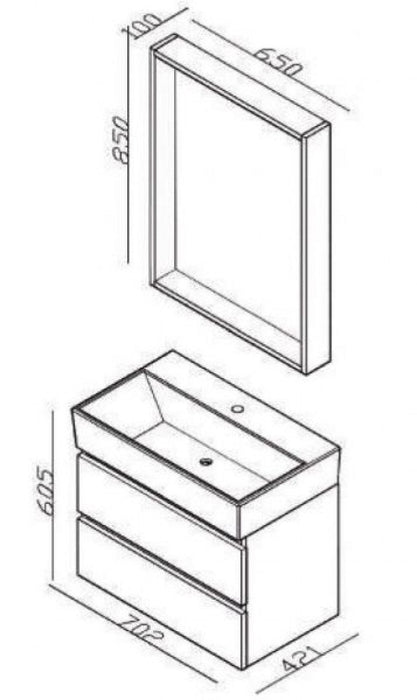 Ogledalo LINEART PLAZA 700 oak (PLA0700O.LD) Ogledala sa rasvetom LineArt PLA0700O.LD Madras doo Beograd