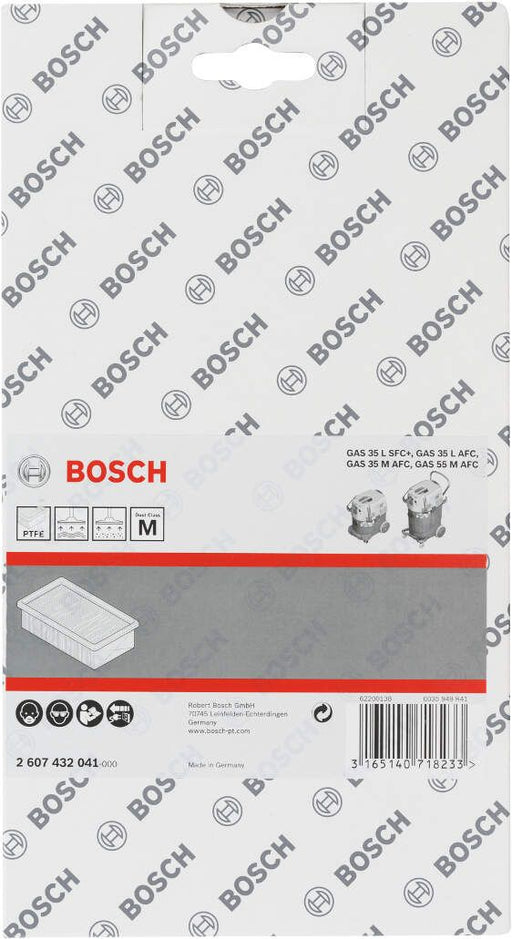 Pljosnati naborani filter od politetar-fluor-etilena za usisivače Bosch GAS 35 L AFC; GAS 35 L SFC+; GAS 35 M AFC i GAS 55 M AFC (2607432041) Filter za usisivače BOSCH Madras doo Beograd