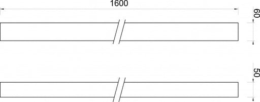 Postolje za tuš kabinu CONCEPT 1600x50 crno ravno (C-10-1600B) Postolja za tuš kabinu Concept C-10-1600B Madras doo Beograd