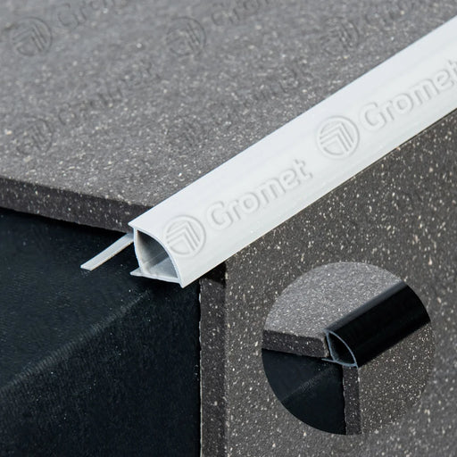 PVC završna lajsna za keramiku-zatvorena 10mm, 2,7m bela Lajsne Gromet Madras doo Beograd