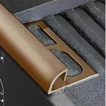 PVC završna lajsna za keramiku-zatvorena 10mm, 2,7m braon Lajsne Gromet Madras doo Beograd