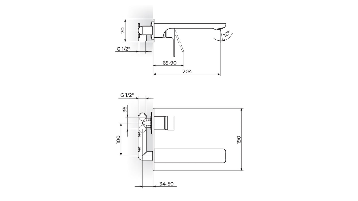 QUADRO BATERIJA UZIDNA ZA LAVABO ROSAN JQ31401 Ugradne baterije Rosan JQ31401 Madras doo Beograd