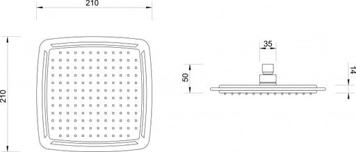 Ruža tuša MINOTTI 250x250 (MRT360) Tuš ruže Minotti MRT360 Madras doo Beograd