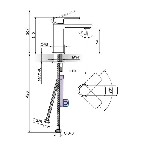 S2 STOLZ-2 KRUG BATERIJA ZA LAVABO ROSAN 230101 Baterije Rosan Madras doo Beograd
