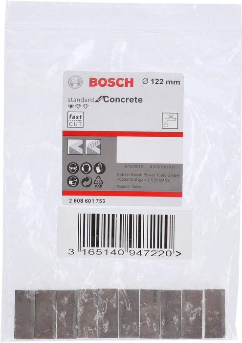 Segmenti za Bosch dijamantsku krunu Standard for Concrete 122mm - pakovanje 10 komada (2608601753) Segmenti za dijamantsku krunu BOSCH BOSCH-2608601753 Madras doo Beograd