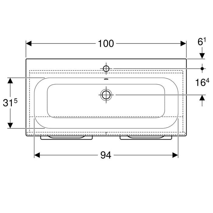 SELNOVA SQUARE 1000 ORMARIĆ SA LAVABOOM 2 VRATA AMERIČKI ORAH GEBERIT Ormarići sa lavaboom Geberit Madras doo Beograd