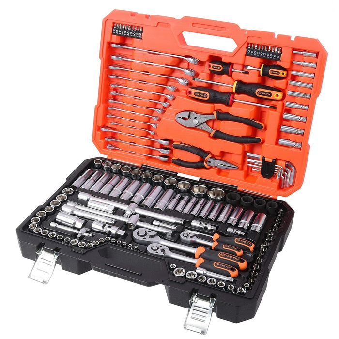 Set 154 del. nasadnih ključeva (1/4, 3/8, 1/2)"sa čegrtaljkama 1/4" i 3/8" HEX/mm/col" Tactix Madras doo Beograd