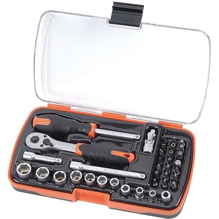 Set 37 del. nasadnih ključeva sa čegrtaljkom 1/4" HEX/mm Tactix Madras doo Beograd