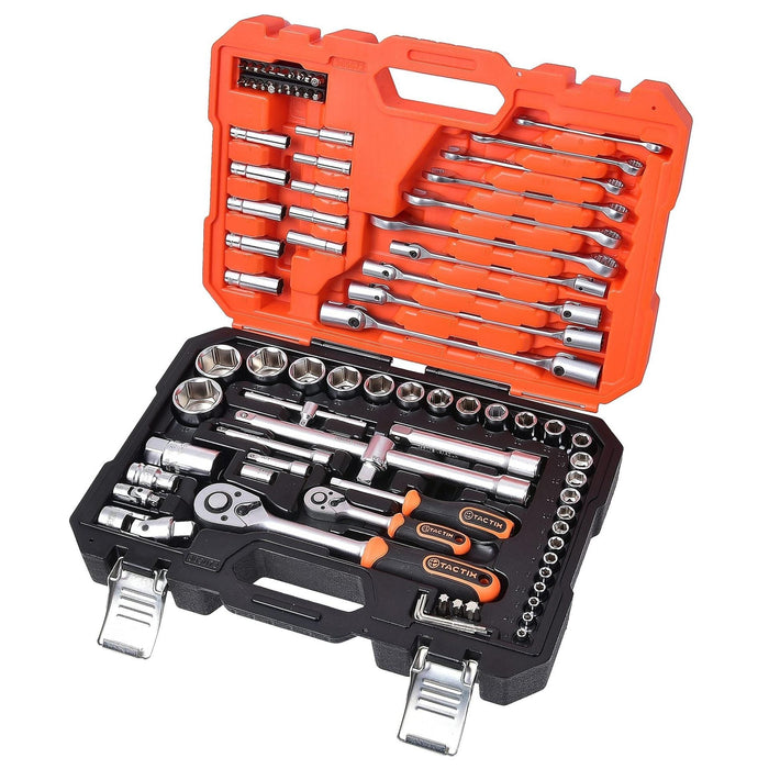 Set 85 del. nasadnih ključeva sa čegrtaljkama 1/4" i 1/2" HEX/mm Tactix Madras doo Beograd