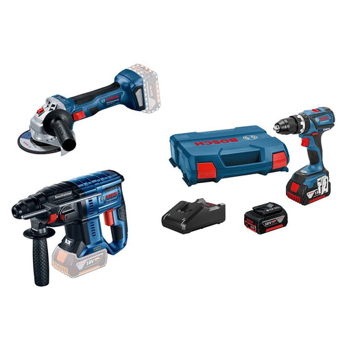 Set akumulatorskog alata Bosch GBH 180 Li + GWS 180 Li + Bosch GSB 18V-EC; 2x5,0 Ah + gratis plastični kofer (0615990690) Aku set alata BOSCH BOSCH-0615990690 Madras doo Beograd