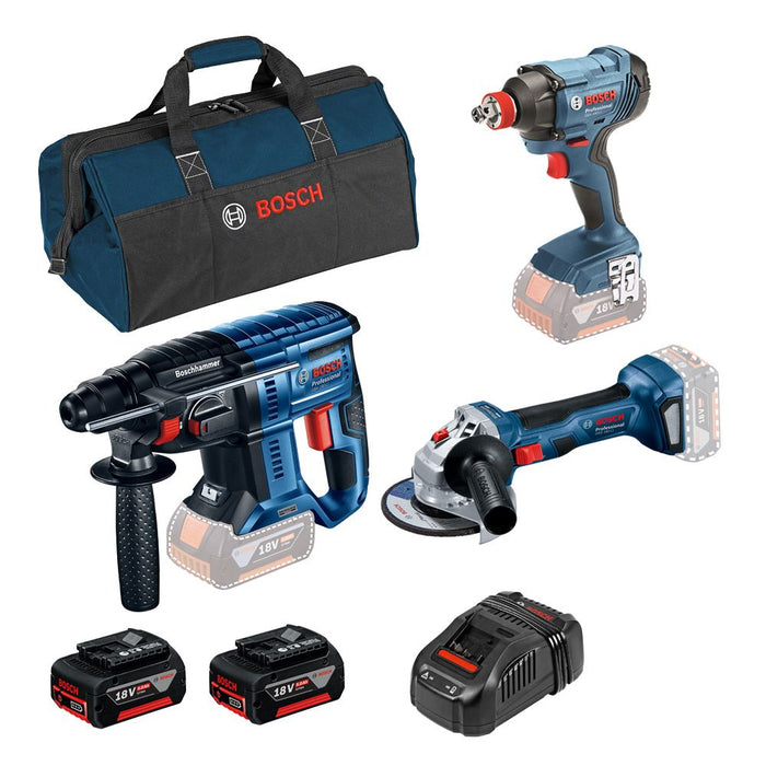 Set akumulatorskog alata Bosch GBH 180-LI + GWS 180-LI + GDX 180 Li 18V; 2 x 5,0 Ah (0615990M5G) Aku set alata BOSCH BOSCH-0615990M5G Madras doo Beograd