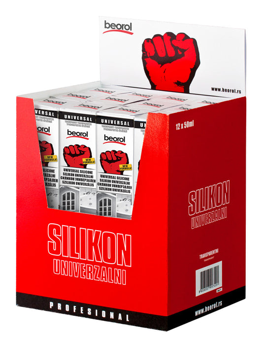 Silikon acetat univerzal 50ml, transparent - tuba (SUTT) Silikon BEOROL SUTT Madras doo Beograd