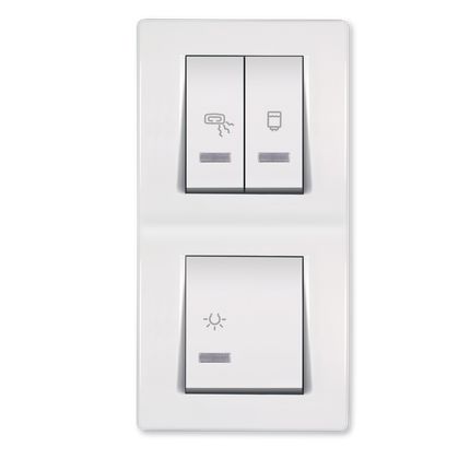 Sklopka za kupatilo, vertikalna - svetlo, grejalica, bojler – ALING CONEL 66912.0 Indikator univerzalni Aling Conel Madras doo Beograd