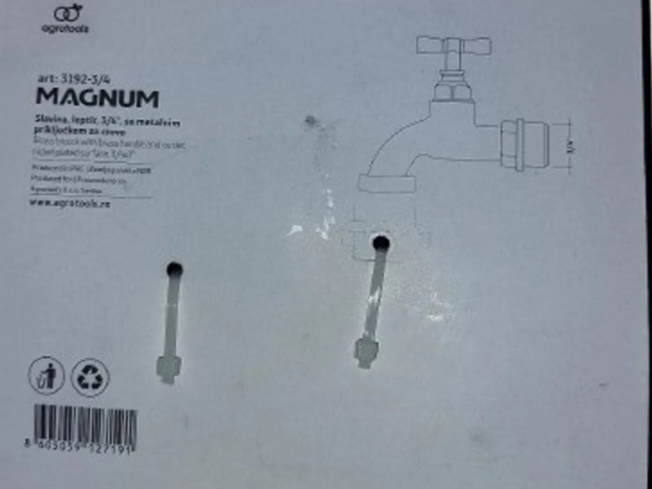 Slavina, leptir, 3/4", sa metalnim priključkom za crevo MAGNUM (3192-3/4) Baštenske slavine Magnum Madras doo Beograd