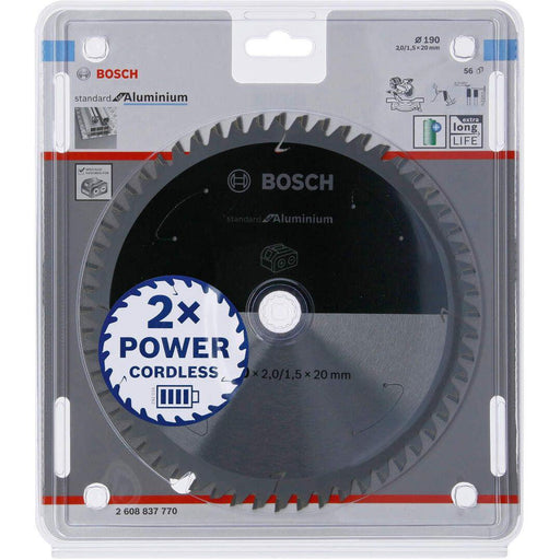 Standard for Aluminium list kružne testere za akumulatorske testere 190x2,0x20 T56 List kružne testere BOSCH Madras doo Beograd