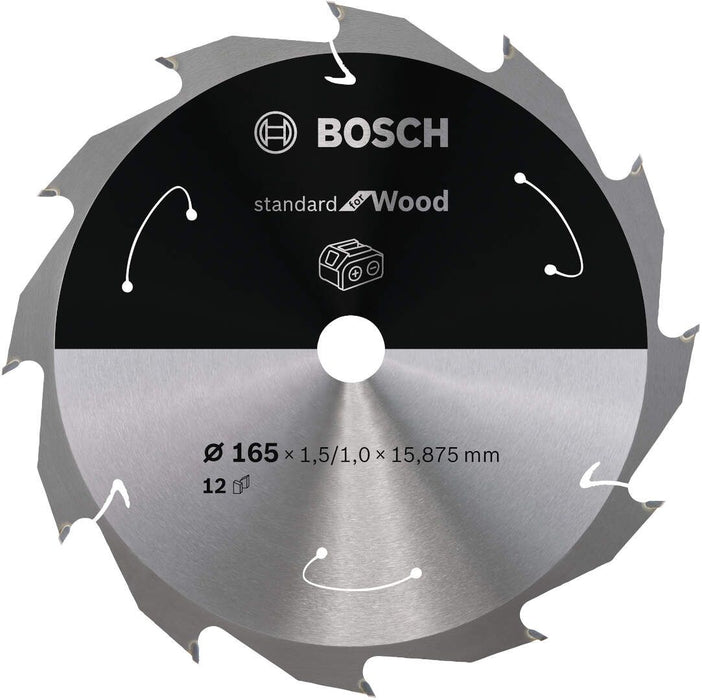 Standard for Wood list kružne testere za akumulatorske testere 165x1,5x15.875 T12 List kružne testere BOSCH BOSCH-2608837680 Madras doo Beograd