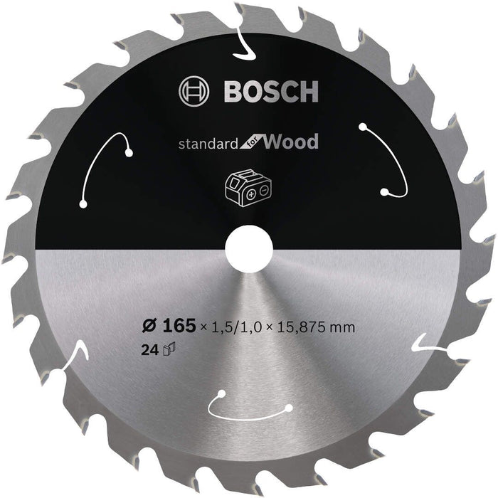 Standard for Wood list kružne testere za akumulatorske testere 165x1,5x15.875 T24 List kružne testere BOSCH BOSCH-2608837681 Madras doo Beograd