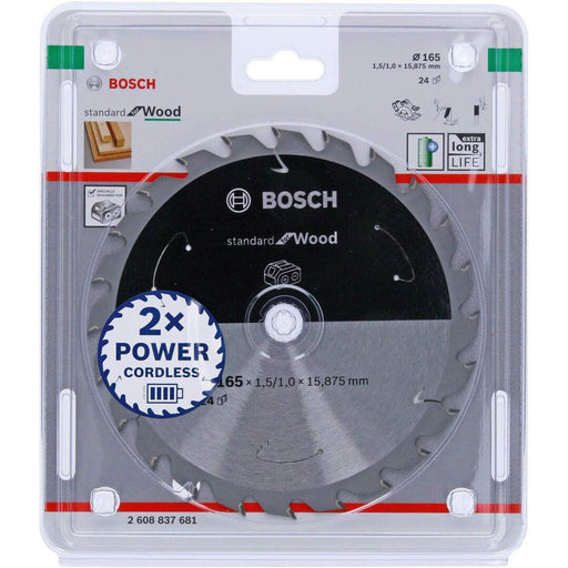 Standard for Wood list kružne testere za akumulatorske testere 165x1,5x15.875 T24 List kružne testere BOSCH BOSCH-2608837681 Madras doo Beograd