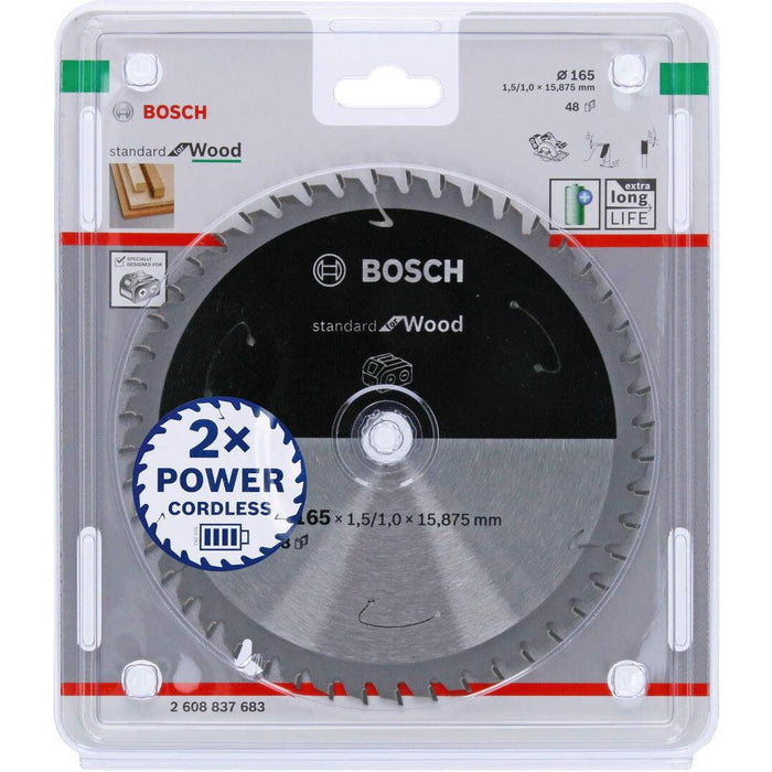 Standard for Wood list kružne testere za akumulatorske testere 165x1,5x15.875 T48 List kružne testere BOSCH BOSCH-2608837683 Madras doo Beograd