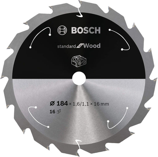 Standard for Wood list kružne testere za akumulatorske testere 184x1,6x16 T16 List kružne testere BOSCH BOSCH-2608837697 Madras doo Beograd