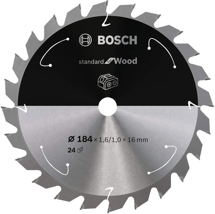 Standard for Wood list kružne testere za akumulatorske testere 184x1,6x16 T24 List kružne testere BOSCH BOSCH-2608837700 Madras doo Beograd