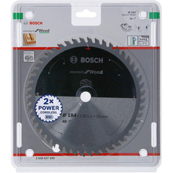 Standard for Wood list kružne testere za akumulatorske testere 184x1,6x16 T48 List kružne testere BOSCH BOSCH-2608837699 Madras doo Beograd