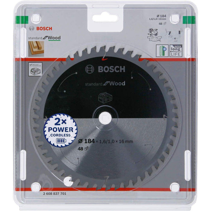 Standard for Wood list kružne testere za akumulatorske testere 184x1,6x16 T48 List kružne testere BOSCH BOSCH-2608837701 Madras doo Beograd