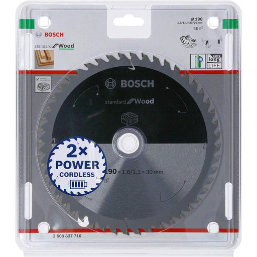 Standard for Wood list kružne testere za akumulatorske testere 190x1,6x30 T48 List kružne testere BOSCH BOSCH-2608837710 Madras doo Beograd