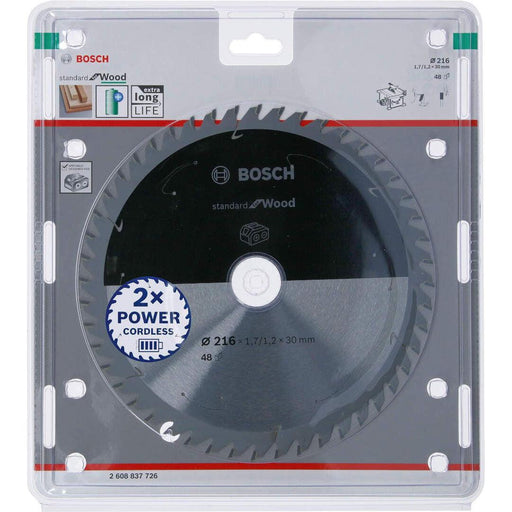 Standard for Wood list kružne testere za akumulatorske testere 216x1,7x30 T48 List kružne testere BOSCH BOSCH-2608837726 Madras doo Beograd