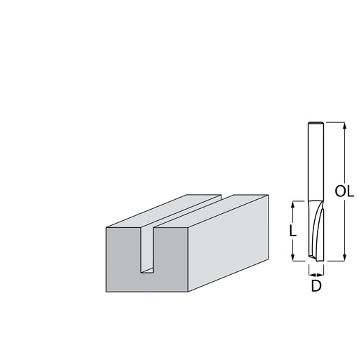 Straight Bit 1 Flute 6x19x50,8mm Makita D-47416 Pribor MAKITA D-47416 Madras doo Beograd