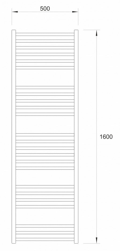 Sušač WARME SAAR 500x1600 mat crni (WA-S-50160MB) Sušači peškira Warme WA-S-50160MB Madras doo Beograd