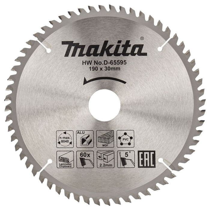 TCT list testere 190mm x 30mm x 60T Makita D-65595 Pribor MAKITA D-65595 Madras doo Beograd